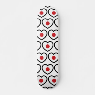 Japan Japanisches Flaggenherz Skateboard