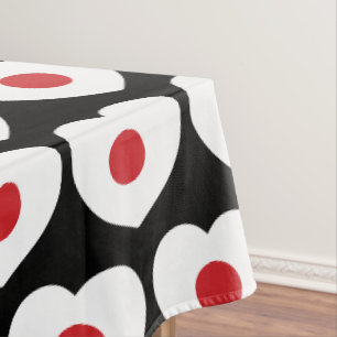 Japan Japanisches Flaggenherz Tischdecke