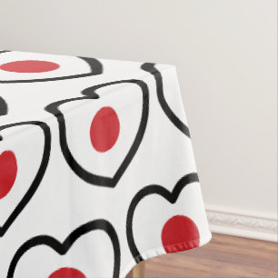 Japan Japanisches Flaggenherz Tischdecke