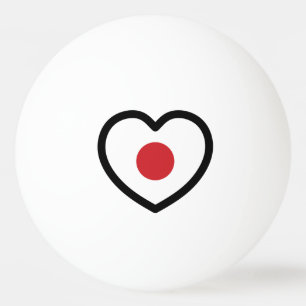 Japan Japanisches Flaggenherz Tischtennisball