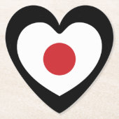 Japan | Japanisches Flaggenherz Untersetzer (Vorderseite)