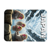 Japan Jigokudani Monkey Park Snow Affen Magnet (Horizontal)