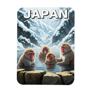 Japan Jigokudani Monkey Park Snow Affen Magnet