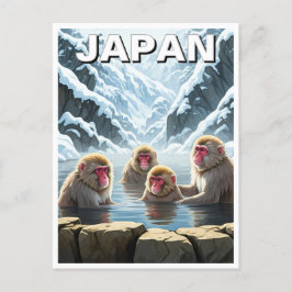 Japan Jigokudani Monkey Park Snow Affen Postkarte
