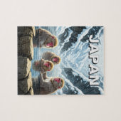 Japan Jigokudani Monkey Park Snow Affen Puzzle (Horizontal)