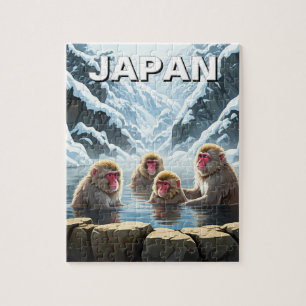 Japan Jigokudani Monkey Park Snow Affen Puzzle
