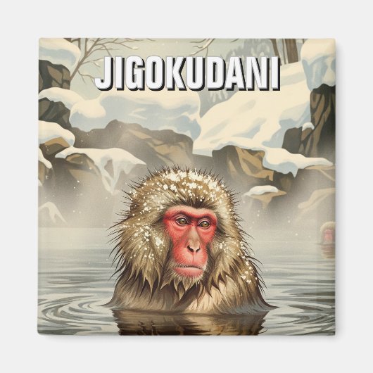 Japan Jigokudani Monkey Park Snow Monkey Magnet (Vorne)