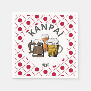 JAPAN Kanpai 乾 杯 großartiges japanisches Bierpapie Serviette