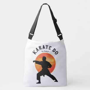 Japan Karate Black Silhouette steigt Sun Trendy Tragetaschen Mit Langen Trägern