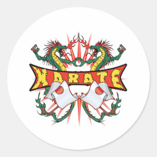 Japan Karate Dragons Runder Aufkleber