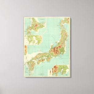 Japan-Karte mit Schifffahrtslinien Leinwanddruck