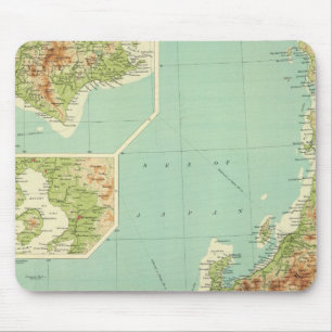 Japan-Karte mit Schifffahrtsrouten Mousepad