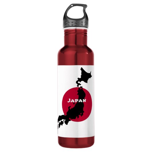 Japan - Karte Silhouette und Flagge Edelstahlflasche (Vorderseite)