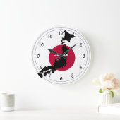 Japan - Karte Silhouette und Flagge Große Wanduhr (Zuhause)