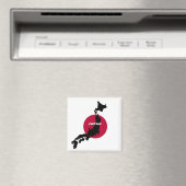 Japan - Karte Silhouette und Flagge Magnet (In Situ (Geschirrspüler))