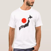 Japan-Karten-Kontur und -kreis T-Shirt (Vorderseite)