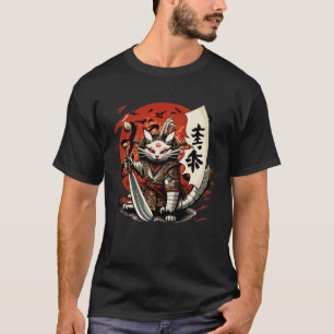 Japan Katzen Samurai Krieger Katana Samuraischwert T-Shirt