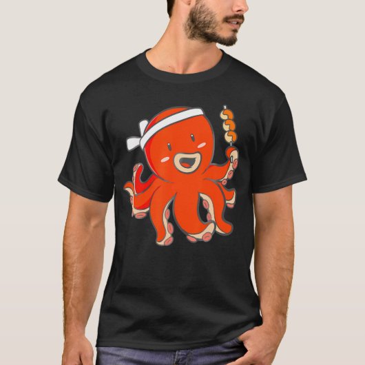 Japan Kawaii Anime Octopus Sushi Koch Traditionell T-Shirt (Vorderseite)