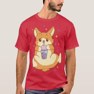 Japan Kawaii Bubble Tea Shiba Inu Boba Tea Corgi C T-Shirt