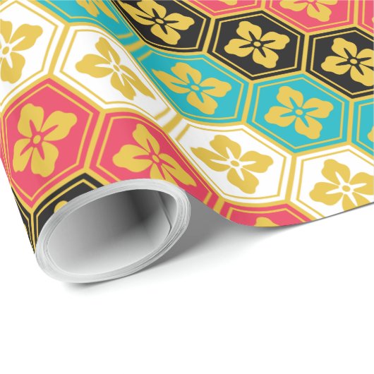 Japan-Kimonomusterkissen Geschenkpapier (Rolleneckpunkt)