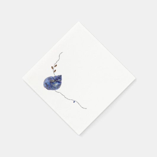 Japan Kintsugi blaues Seashell Gedicht Goldküste Serviette (Ecke)