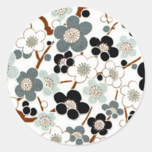 Japan, Kirschblüte, Kimono, Origami, Chiyogami, Runder Aufkleber