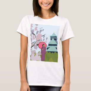 Japan Kirschblüten Geisha Kimono  T-Shirt