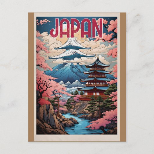 Japan, Kirschblüten, Postkarte (Vorderseite)