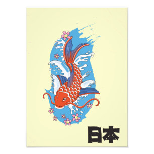 Japan Koi Fisch Vintage Poster