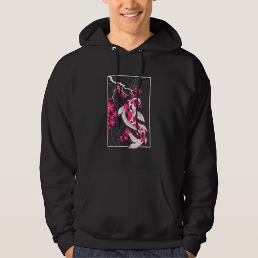 Japan Koi Fish Cherry Blossom Japanese Nishikigoi Hoodie (Vorderseite)