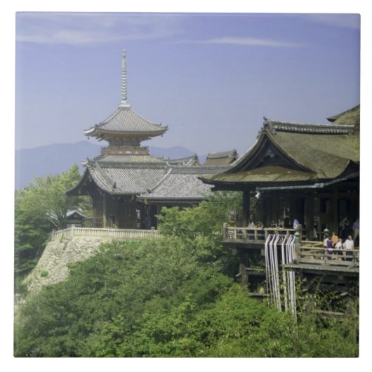 Japan, Kyoto, der Blick aus dem Kiyomizu-Tempel Fliese (Vorderseite)