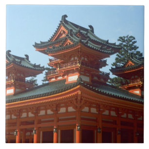 Japan, Kyoto, Farbtempel Heian Jingu, Fliese