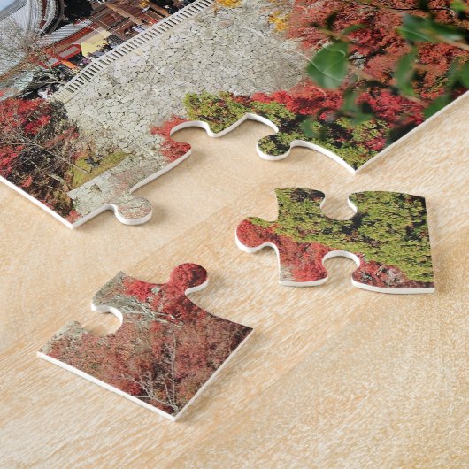 Japan, Kyoto. Kiyomizu-Tempel in Herbstfarbe Puzzle (Seite)