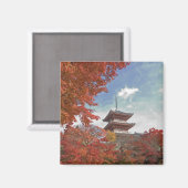 Japan, Kyoto, Pagode in Herbstfarben Magnet (Vorderseite/Rückseite)