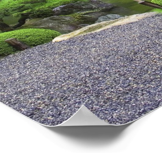 Japan, Kyoto, Scilent Stone Garden Poster (Ecke)