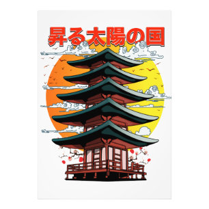 Japan, Land der aufgehenden Sonne Tempel Logo Fotodruck