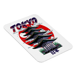 Japan, Land der aufgehenden Sonne Tempel Logo Magn Magnet