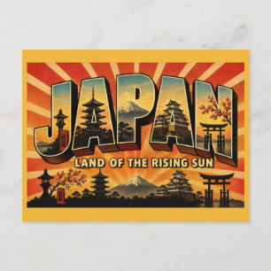 Japan Land der aufgehenden Sonne Vintage-Reise Kun Postkarte