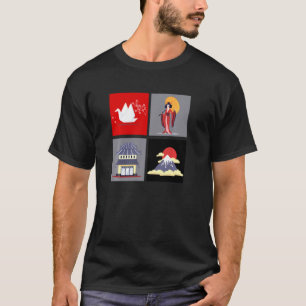 Japan Land Sakura Tempel Fuji Geisha T-Shirt