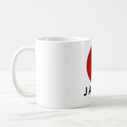 Japan-Landesflaggesymbol-Namentext Kaffeetasse (Links)
