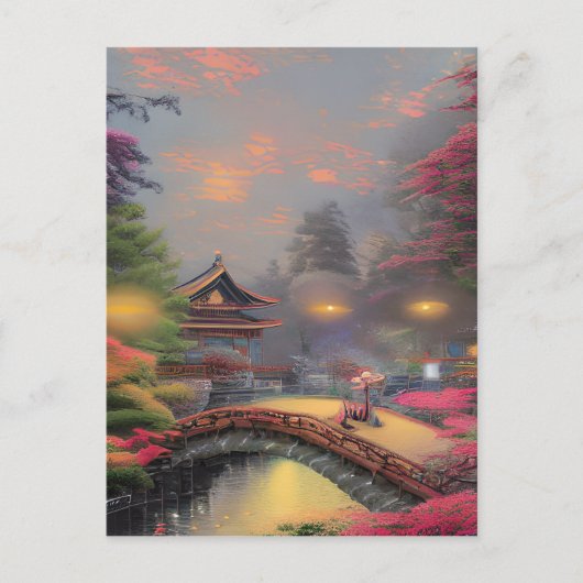 Japan Landscape Graphic Postkarte (Vorderseite)