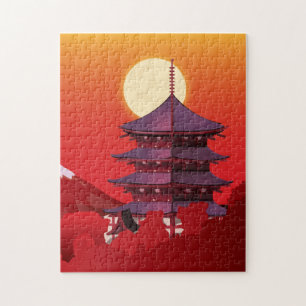 Japan-Landschaft-Reisekarikatur Puzzle