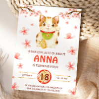 Japan Lucky Cat Cherry Blossom