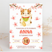 Japan Lucky Cat Cherry Blossom Einladung