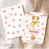 Japan Lucky Cat Cherry Blossom Einladung