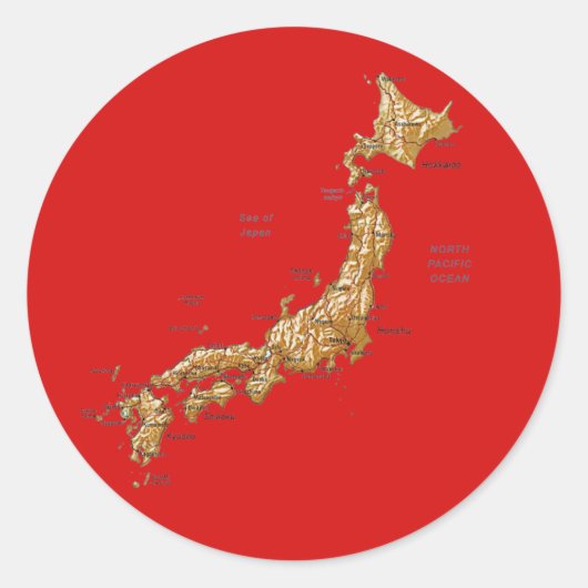 Japan Map Aufkleber (Vorderseite)