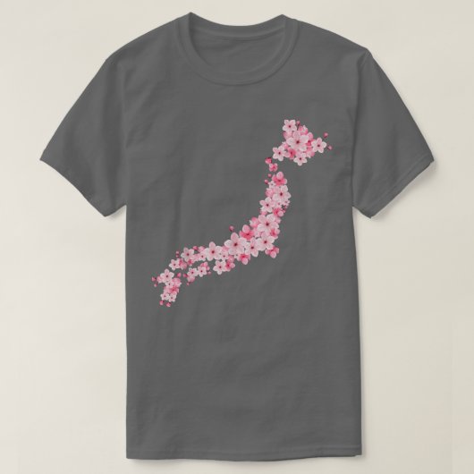 Japan Map Japanische Sakura Karte T-Shirt (Design vorne)