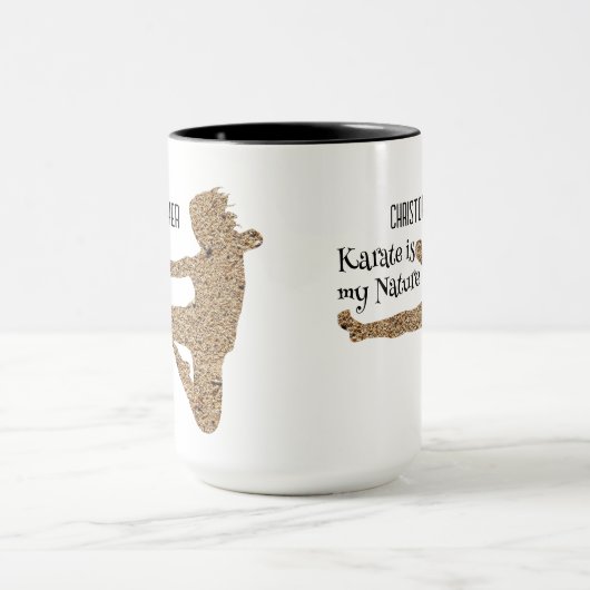 Japan Martial Arts Personalisiert Karate Silhouett Tasse (Zentrum)