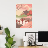 Japan Minimal Reiseplakat Poster (Heimbüro)