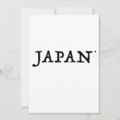 Japan - minimalistic typography card karte (Vorderseite)